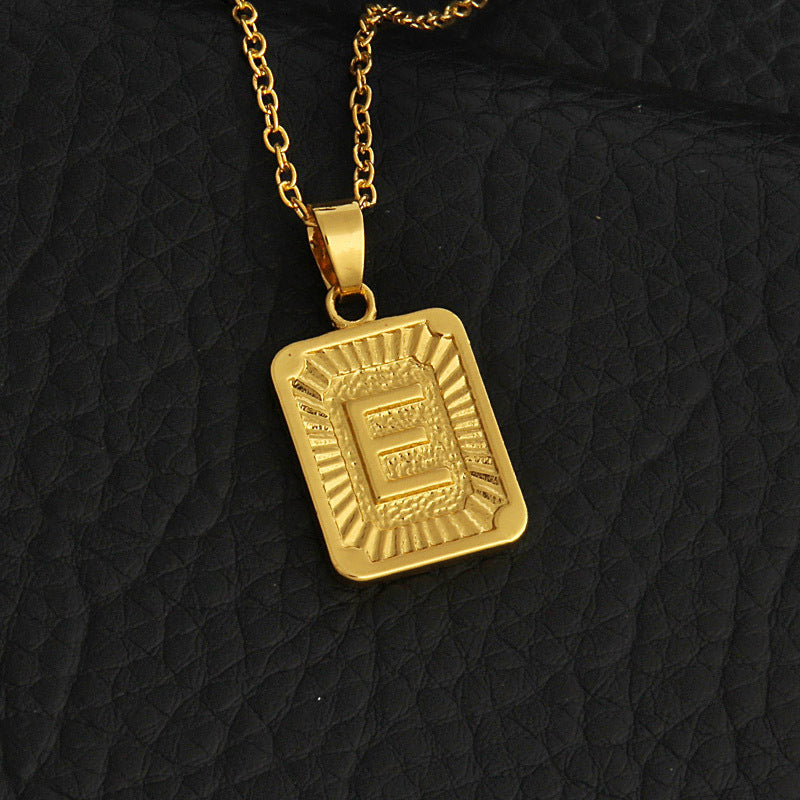 Initial Gold Bar Pendant