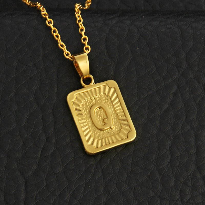 Initial Gold Bar Pendant