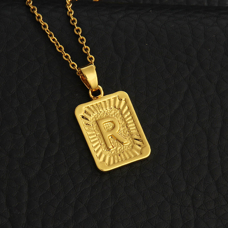 Initial Gold Bar Pendant