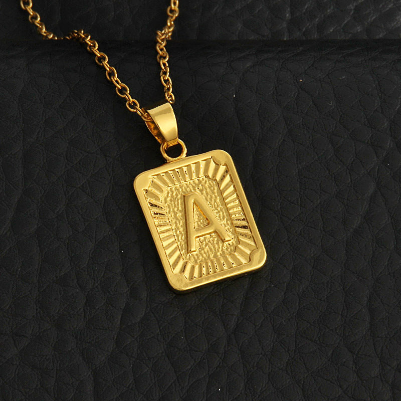 Initial Gold Bar Pendant