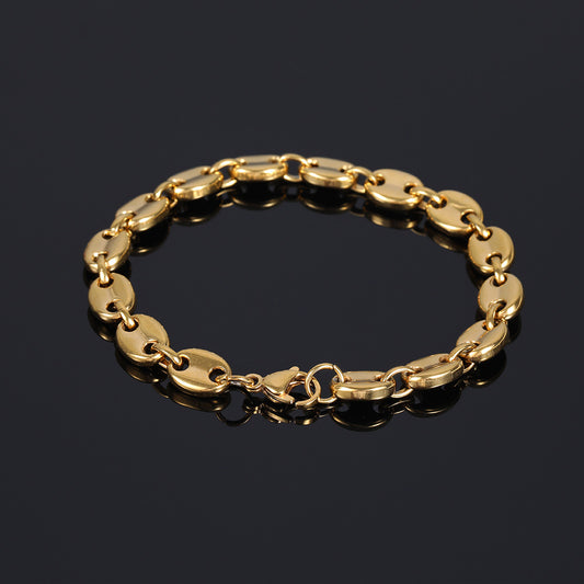 Coffee Beans Link Chain Bracelet