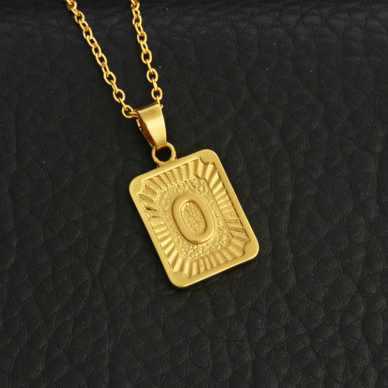 Initial Gold Bar Pendant