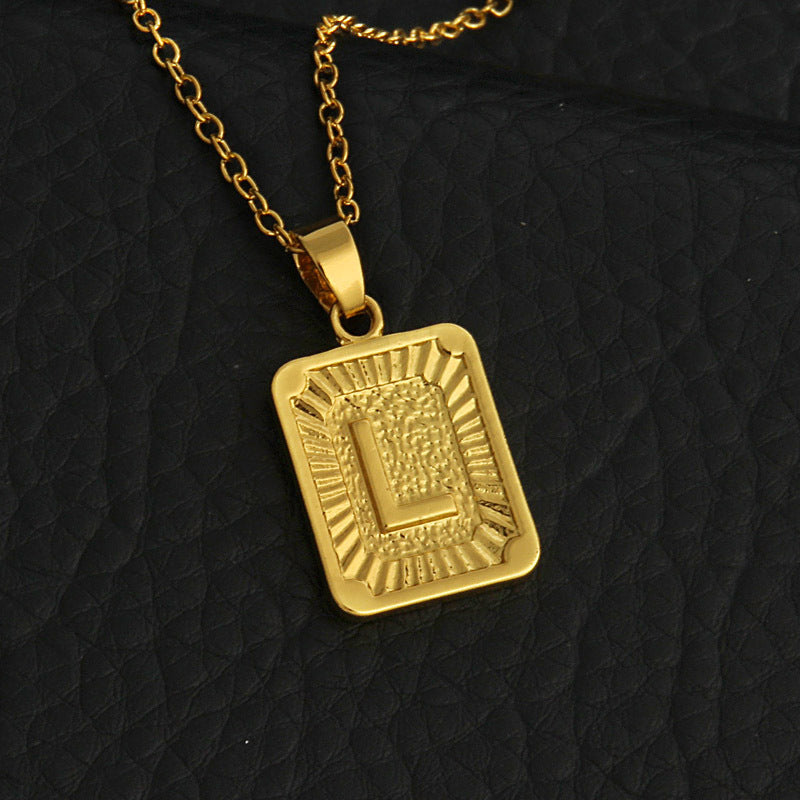 Initial Gold Bar Pendant