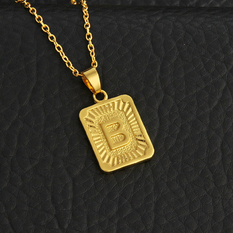 Initial Gold Bar Pendant