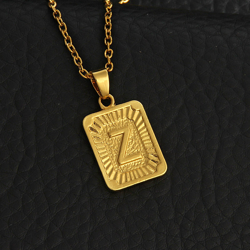 Initial Gold Bar Pendant