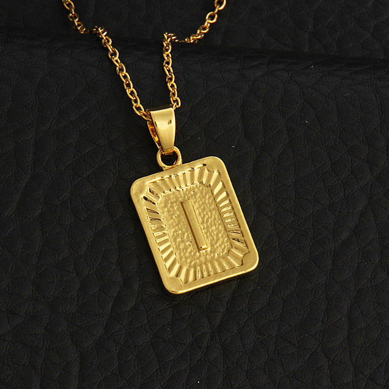 Initial Gold Bar Pendant