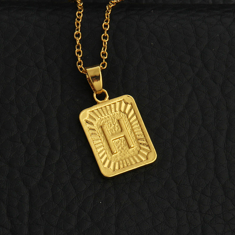 Initial Gold Bar Pendant