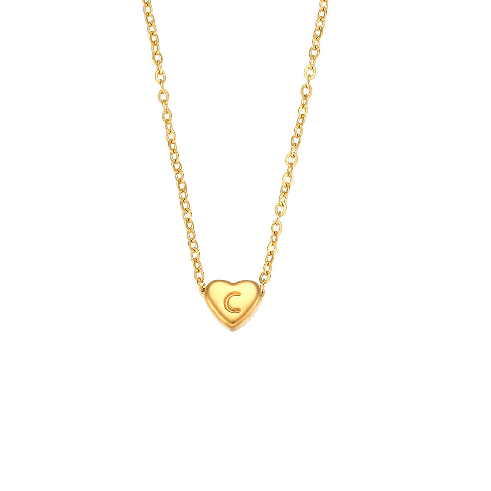 Initial Heart Pendant Necklace