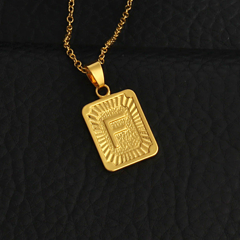 Initial Gold Bar Pendant